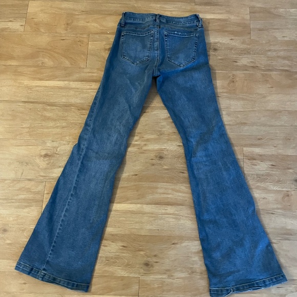Blue Denim Flare Jeans - Picture 2 of 4